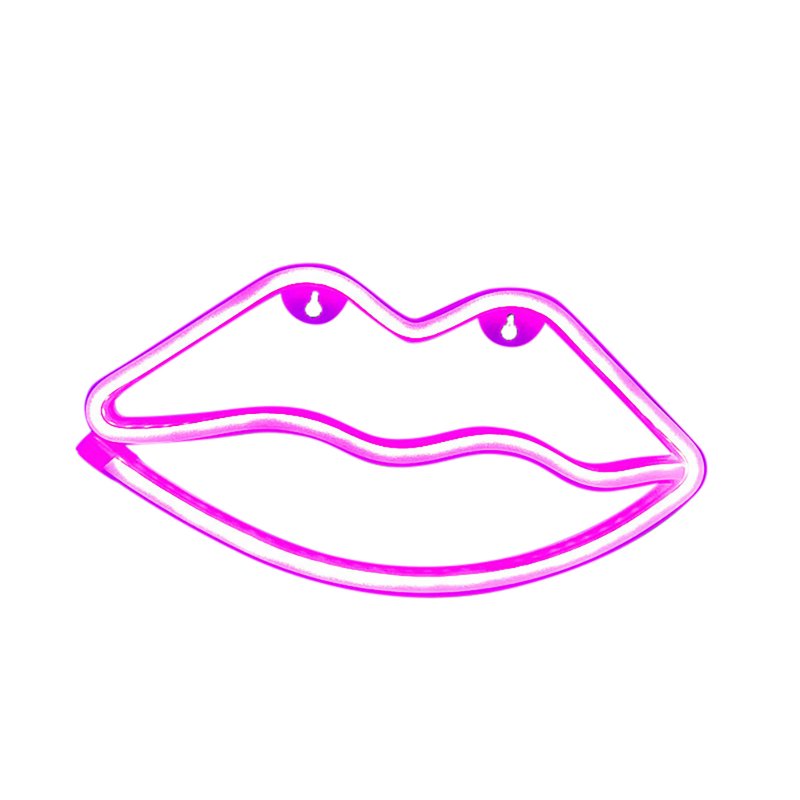 Lips Sign Desktop Lamp USB Or Battery Powered Night Light IP45 Waterproof Hanging Lips Wall Decoration For Living Room Bedroom Gaming Room Bedside Table pink