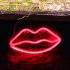 Lips Sign Desktop Lamp USB Or Battery Powered Night Light IP45 Waterproof Hanging Lips Wall Decoration For Living Room Bedroom Gaming Room Bedside Table red
