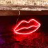 Lips Sign Desktop Lamp USB Or Battery Powered Night Light IP45 Waterproof Hanging Lips Wall Decoration For Living Room Bedroom Gaming Room Bedside Table red