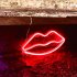 Lips Sign Desktop Lamp USB Or Battery Powered Night Light IP45 Waterproof Hanging Lips Wall Decoration For Living Room Bedroom Gaming Room Bedside Table red
