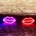 Lips Sign Desktop Lamp USB Or Battery Powered Night Light IP45 Waterproof Hanging Lips Wall Decoration For Living Room Bedroom Gaming Room Bedside Table red
