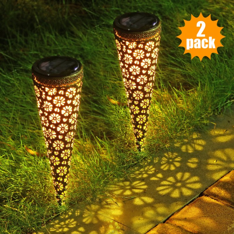 Litake 4PACK Outdoor Solar LED Lights Rechargeable Lawn Garden Road Lamps Decorative Garden Spot Path Lights Set