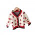 Little Girl Children Kids Sweet Long Sleeve Sweater Jacket Strawberry V neck Cardigan Coat Strawberry sweater coat white 100cm