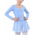 Little Girls Open Crotch V Neck Long Sleeve Leotard Dancing Dress Costume