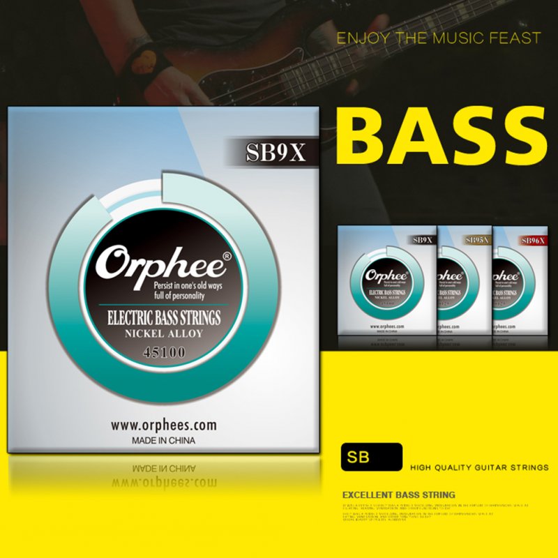 Orphee SB 4/5/6 Pcs Professional Electric Bass Strings Hexagonal Nickel Alloy Normal Light Bass Accessories SB95X/5 string