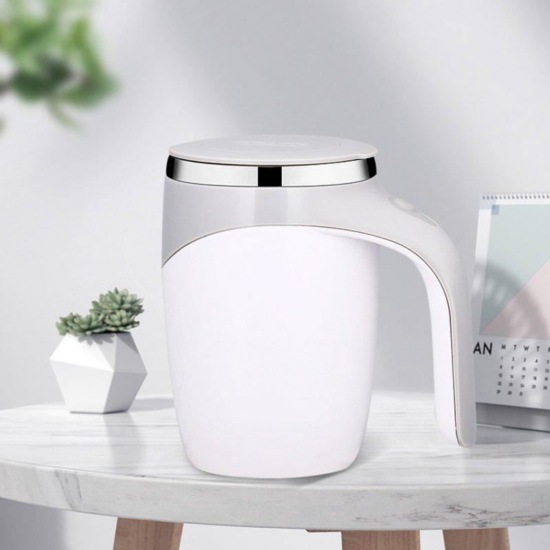 380ml Portable Automatic Magnetic Stirring Coffee Mug 304 Stainless Steel Electric Mixing Cup Mixing Coffee Tumbler 