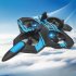 Lm19 B F22 Fighter 125mm Wingspan 2 4ghz One Key 360   Aerobatic Four Motor Epp Fpv RC Airplane Glider Blue B