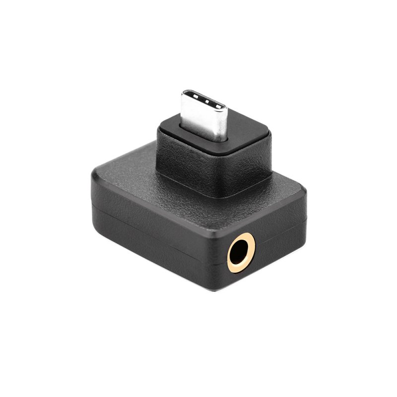 3.5mm / USB-C Audio Adapter ABS Black Microphone Converter for DJI OSMO Action black