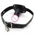 Lockable Dildo Penis Mouth Gag Short long Comfortable Adjustable Head Strap Adult Products Sex Toy black short