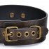 Locking Posture O Ring Collar Leather Neck Belt Adjustable Lockable Choker Collar Restraint Head Harness BDSM Adult Sex Toy Bronze