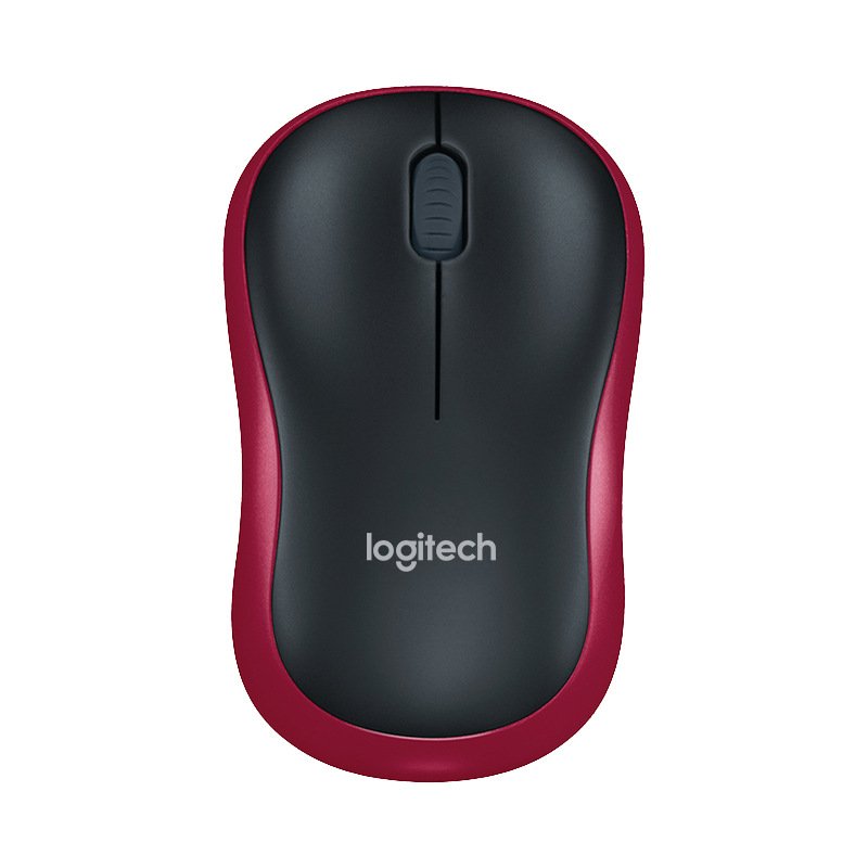 Logitech M186 Mouse Optical Ergonomic 2.4GHz Wireless USB 1000DPI Mice Opto-electronic Both Hands Mouse for Office Home Laptop red
