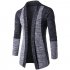 Long Sleeve Knitted Sweater Shawl Ruffle Collar Long Length Cape Coat Cardigan for Man Dark gray XL