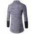 Long Sleeve Knitted Sweater Shawl Ruffle Collar Long Length Cape Coat Cardigan for Man Dark gray XXL