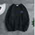 Long Sleeve and Round Collar Sweater Casual Cotton  Hip hop Pullover Top for Man 604 black XXL