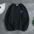 Long Sleeve and Round Collar Sweater Casual Cotton  Hip hop Pullover Top for Man 604 black XXL