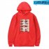Long Sleeves Hoodie Loose Sweater Pullover with Unique Pattern Decor for Man and Woman Pink B M