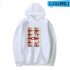 Long Sleeves Hoodie Loose Sweater Pullover with Unique Pattern Decor for Man and Woman Red B M