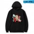 Long Sleeves Hoodie Loose Sweater Pullover with Unique Pattern Decor for Man and Woman White D M