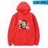 Long Sleeves Hoodie Loose Sweater Pullover with Unique Pattern Decor for Man and Woman Red D 3XL
