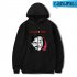 Long Sleeves Hoodie Loose Sweater Pullover with Unique Pattern Decor for Man and Woman Red E 2XL
