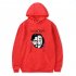 Long Sleeves Hoodie Loose Sweater Pullover with Unique Pattern Decor for Man and Woman Red E 2XL