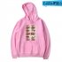 Long Sleeves Hoodie Loose Sweater Pullover with Unique Pattern Decor for Man and Woman Black B L