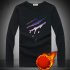 Long Sleeves and Round Neck Top Male Loose Sweater Pullover with Unique Pattern Decor Plus velvet scratches black M