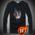 Long Sleeves and Round Neck Top Male Loose Sweater Pullover with Unique Pattern Decor Plus velvet scratches black M