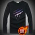 Long Sleeves and Round Neck Top Male Loose Sweater Pullover with Unique Pattern Decor Plus down feather black L