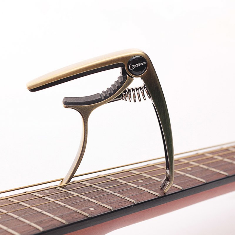 Longteam Acoustic Guitar Capo Guitar Part Accessories Instrument  Champagne gold_Guitar & Ukulele Universal