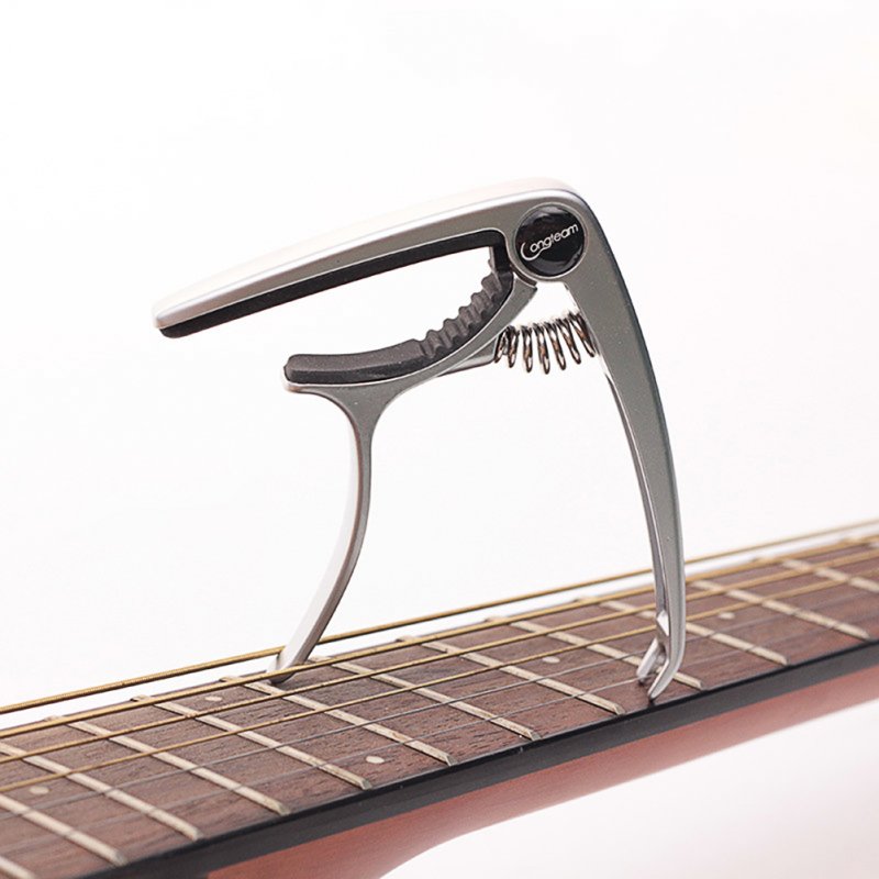 Longteam Acoustic Guitar Capo Guitar Part Accessories Instrument  Matte silver_Guitar & Ukulele Universal