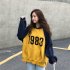 Loose Fashion Preppy Style Hoodies Brushed Hoody for Men and Women yellow L