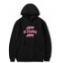 Loose Hoodie with Letters and Number Decor Long Sleeves Pullover Top for Man and Woman A black XL