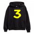 Loose Hoodie with Letters and Number Decor Long Sleeves Pullover Top for Man and Woman B black XXXXL