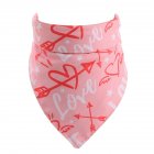 Love Heart Pattern Pet Cat Dog Saliva Towel Triangular Bandage for Valentine s Day Pink