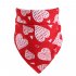 Love Heart Pattern Pet Cat Dog Saliva Towel Triangular Bandage for Valentine s Day red