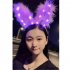 Lovely 14LEDs Luminous Feather Rabbit Ear Headband Hair Hoop for Vocal Concert Scenic Area Night Market Wear