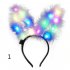 Lovely 14LEDs Luminous Feather Rabbit Ear Headband Hair Hoop for Vocal Concert Scenic Area Night Market Wear