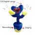 Lovely Anti wrinkle Poppy Playtime Plush Dolls Light Effect 120 English Songs Cartoon Present Educational Toys For Children Non rechargeable blue