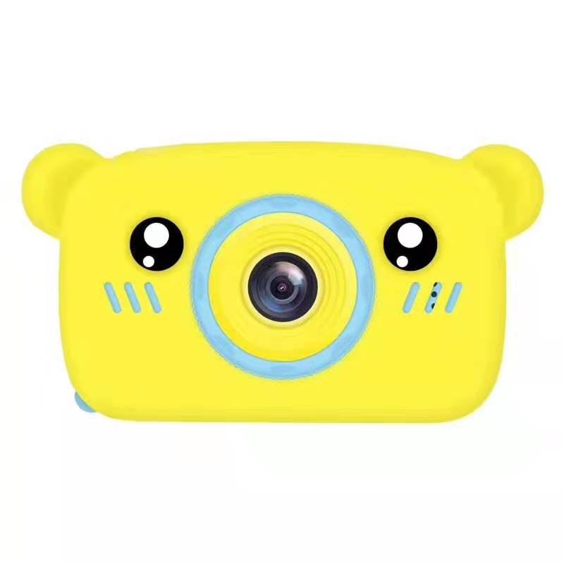 Lovely Auto Focus Digital Camera Cartoon High Definition Mini Sports Camera Toy Gift for Kids yellow_With 8G memory card