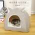 Lovely Ear Shape Warm Sleeping Tent Nest Mat for Pet Cat Supplies gray S 30 30 25  cm   milk cat  milk dog 