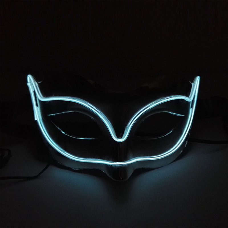 Lovely LED Neon Half Eyes mask for Halloween and Christmas Ball Party Birthday Mask White light