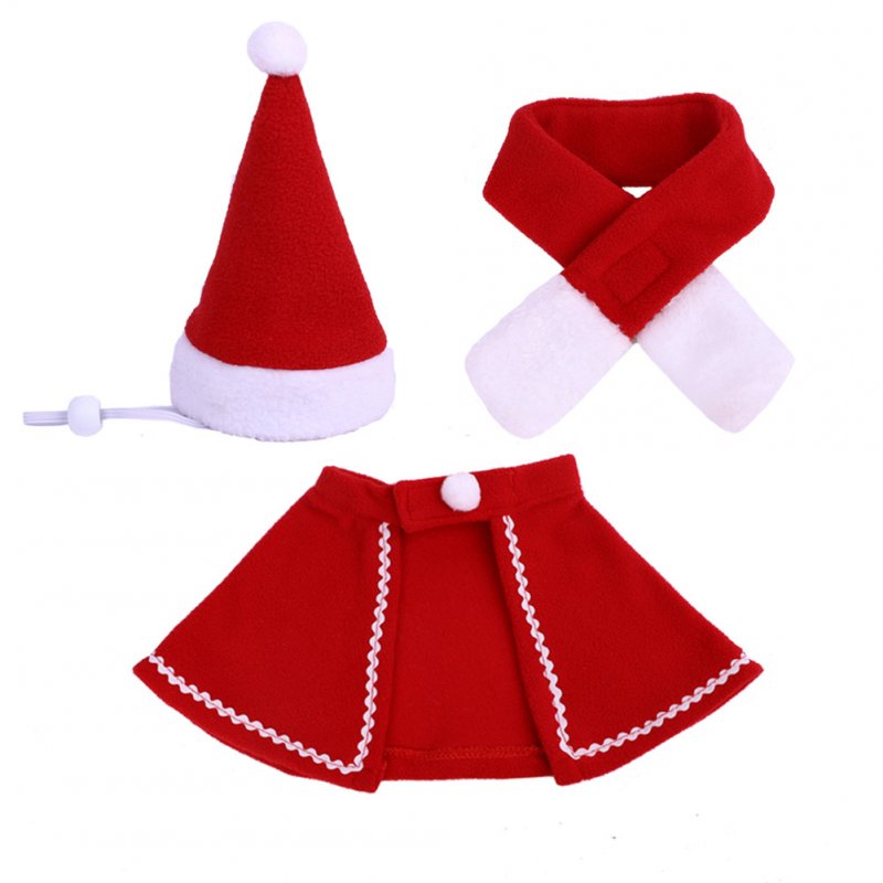 Lovely Pet Christmas Costume Santa Claus Cape/Hat/ Scarf for Cats Dogs 3PCS