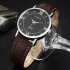 Lovers Business Fashion Leisure Simple Type Quartz Wristwatch large white dial brown belt