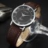 Lovers Business Fashion Leisure Simple Type Quartz Wristwatch large white dial brown belt