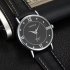 Lovers Business Fashion Leisure Simple Type Quartz Wristwatch large black dial black belt