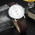 Lovers Business Fashion Leisure Simple Type Quartz Wristwatch large black dial brown belt