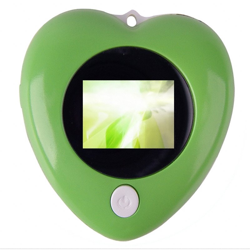 Heart-Shaped Green Mini Digital Photo Display Keyring