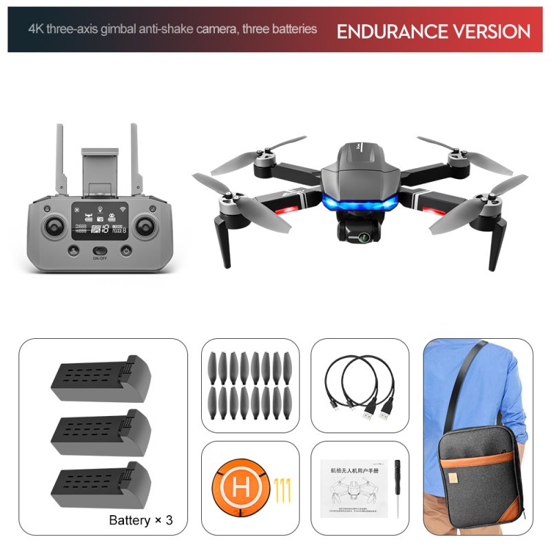 Lsrc-s7s Sentinels Gps 5g Wifi Fpv With 4k Hd Camera 3-axis Gimbal 28mins Flight Time Brushless Foldable Rc  Drone  Quadcopter Rtf 3 battery life version