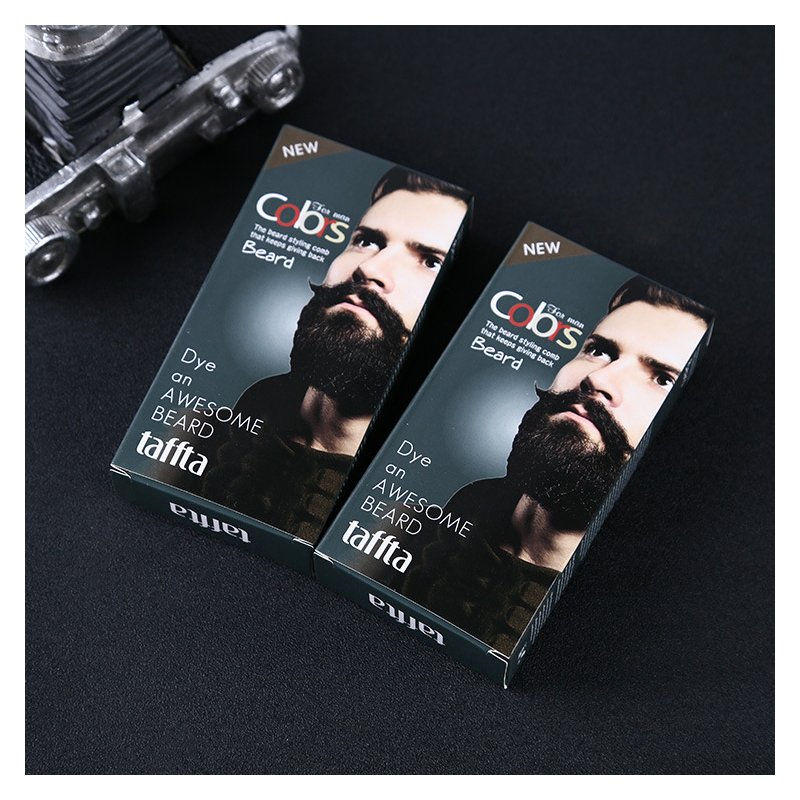 Men Mustache & Beard Dye Cream Natural Black Beard Tint Cream with Disposable Gloves